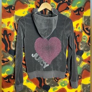 Y2K Juicy Couture Terry Cloth Heart Hoodie Womens